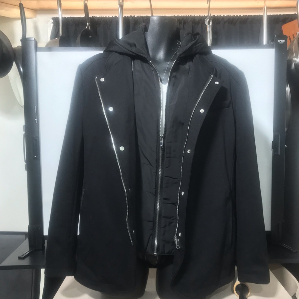 ZARA MAN Black Hooded Jacket